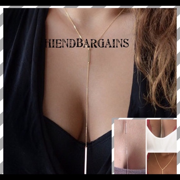 πNew! Long bar pendant necklace minimalist yπ - Picture 3 of 6